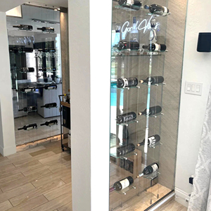 رف نبيذ عصري قابل للتعديل والتمديد من الفولاذ المقاوم للصدأ/الزجاج، سعة كبيرة لعرض النبيذ الأحمر في المنزل - Product Image 6