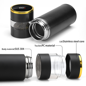 <span class=keywords><strong>2025</strong></span> thiết kế mới đôi tường trà sản xuất bia tàu thông minh chai nước với nắp dẫn nhiệt độ không gỉ chai nước - Product Image 3