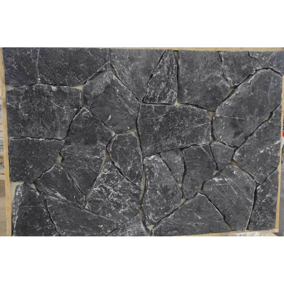 Natural Black Grey Stone Slate Square Wall Panel Sheet Tile