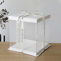Grande boîte à gâteau mariage avec fenêtre en papier fleur en carton imprimé personnalisé