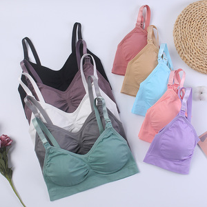 Sujetador <span class=keywords><strong>de</strong></span> Lactancia para <span class=keywords><strong>Mujer</strong></span>, Cómodo, Ajustable, Transpirable, Sin Costuras, Diseño Sólido, para Maternidad - Product Image 3