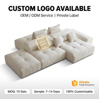 Canapé modulaire double face minimaliste italien, canapé sectionnel de style crème pour salon, idéal pour les appartements grands et petits de designer