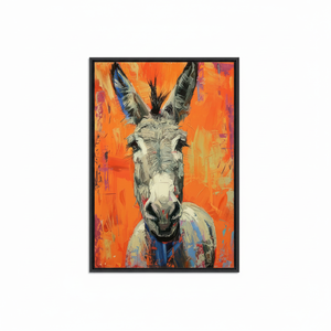 Vibrant Rustic Donkey Canvas Print for Whimsical Home Decor,<b>BLACK</b> <b>FRAMED</b> CANVAS - Product Image 2
