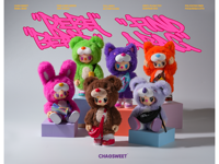 Figurine en peluche Ours Rébellion, Pendentif de sac bandoulière, Porte-clés Boîte mystère