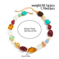 Y2K résine perle collier rétro couches irrégulière CCB perle couches tour de cou empilable déclaration bijoux pour femmes tenue quotidienne