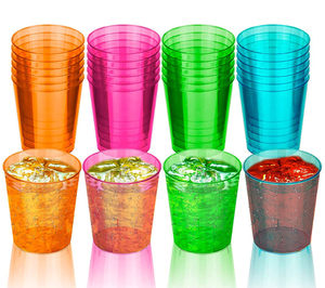 Vente en gros de verres à vin miniatures transparents personnalisés pour fêtes, 2 oz, gobelets à shot en plastique multicolores - Product Image 2