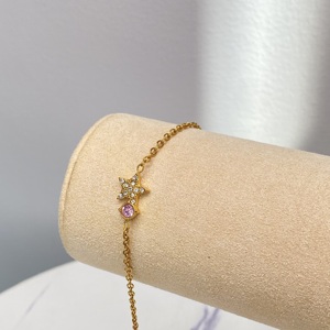 18K Gold Plated Stainless Steel Adjustable Bolo <b>Bracelet</b> with Cubic Zirconia, Waterproof factory Jewelry for Women - Product Image 5