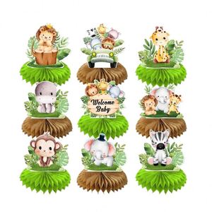 2024 Baptism Animal Centerpiece Toppers Table <b>Party</b> Decoration Paper Honeycomb for Baby Shower - Product Image 1