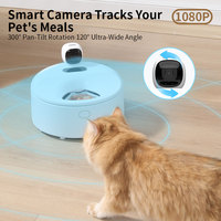 Distributeur de nourriture pour animaux de compagnie réfrigéré intelligent OEM, logo personnalisé, distributeur de nourriture humide pour chat à 5 compartiments avec caméra et contrôle par application