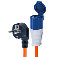 Adaptateur de raccordement pour camping-car, prise Schuko 0,35 m 16 A vers prise industrielle CEE 16 A, câble de conversion