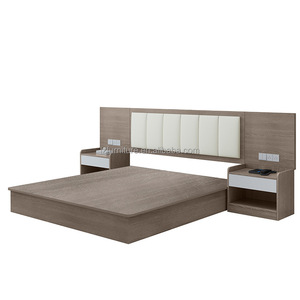 OEM Customize Hospitality Furniture Supplier Hotel Bedroom Furniture Set Modern <b>Cheap</b> MDF Wooden Bed <b>Frame</b> Headboard Nightstands - Product Image 5