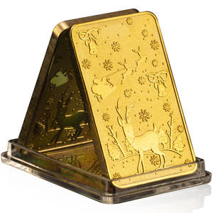 ของตกแต่งบ้านวันคริสต์มาส เหรียญที่ระลึกทองคำแท่งและซานตาคลอส ชุบทอง ของที่ระลึกและของขวัญทำจากโลหะ - Product Image 2