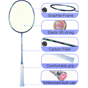 YODIMAN Raquette de <span class=keywords><strong>badminton</strong></span> haute performance, haute qualité, durable, 24 LBS, haute tension, légère, en fibre de carbone et aluminium, 4U, poignée complète - Product Image 3