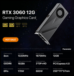 พัดลมใหม่ 8 พิน 192 บิต หน่วยความจำ 12GB GDDR6 สำหรับการเรนเดอร์ด้วย AI PCI 4.0 อุปกรณ์คอมพิวเตอร์เดสก์ท็อป สำหรับอีสปอร์ต เกมมิ่ง RTX 3060 กราฟิกประสิทธิภาพสูง - Product Image 5