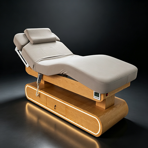 Table de massage électrique réglable avec cadre en bois, lit de beauté avec chauffage et éclairage d'ambiance, mobilier de salon - Product Image 6