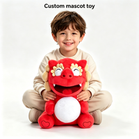 OEM/ODM disponible, jouet en peluche lion sur mesure, lion rouge, jouets en peluche doux, design traditionnel, jouet en peluche lion