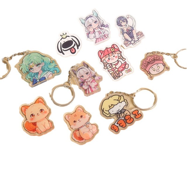 Acrylic Keychain Custom-Made Creative Transparent Double-Sided Stand Two-Dimensional World Couple Photos Anime Cartoon