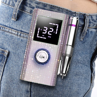 Ponceuse à Ongles Électrique Professionnelle Réglable 45 Niveaux, Rechargeable USB, Corps Diamanté, 6 Têtes, Portable pour Polissage/Gravure