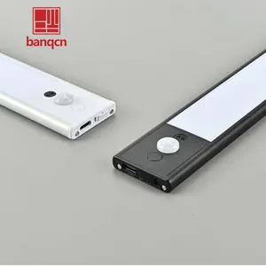 Banqcn Sensor gelombang tangan 16 inci 65LED pencahayaan bawah kabinet ditingkatkan lampu konter tanpa kabel baterai 3000mAh isi ulang