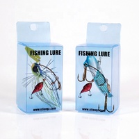 Boîte d'emballage de leurres de poisson en plastique PET personnalisé Boîte pliante transparente pour appâts de pêche en PVC Boîte transparente avec cintre
