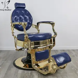 Mobiliário de salão de beleza, equipamento moderno para barbeiro, salão de beleza, branco dourado e azul