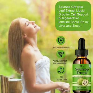 Suplemento de Guanábana Personalizado GMP OEM/ODM, Gotas/Bebidas/Polvo de Guanábana de Marca Privada, Apoyo para la <span class=keywords><strong>Salud</strong></span> Inmunitaria y Celular - Product Image 3