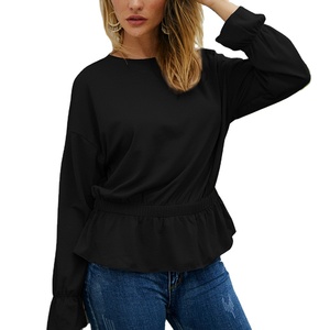 Camisas de manga larga para mujer, blusa de color puro de alta calidad, último diseño - Product Image 1