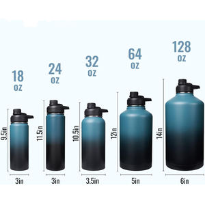 Bouteille d'eau au design innovant, gourde en acier inoxydable, bouteille de sport avec poignée et couvercle, 12oz 32oz 40oz 64oz - Product Image 5