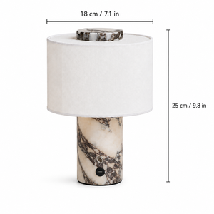 Lámpara de Mesa Recargable de Mármol con Pantalla de <span class=keywords><strong>Lino</strong></span>, Inalámbrica, Táctil, Regulable, Luz Ambiental para Mesita de Noche, Lámpara de Escritorio Cilíndrica de Lujo - Product Image 6