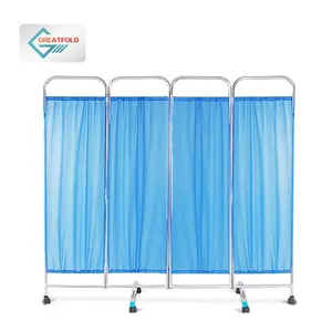 Roestvrij Staal Draagbare Medische Ziekenhuis Kliniek Divider Screen Opvouwbare 3 4 5 6 Panel Ziekenhuis Ward Privacy Bed Vouwen Screen