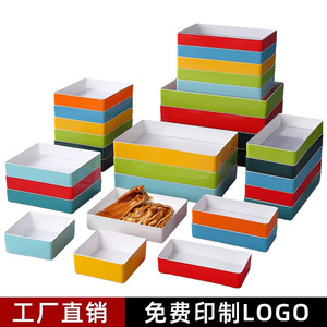 Bandeja de melamina para barbacoa de autoservicio en restaurantes comerciales, plato rectangular para pato, exhibidor de comida cocinada y platos estofados - Product Image 4