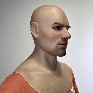 หน้ากากซิลิโคนเหมือนจริงแบบปรับแต่งได้ พร้อมผมและเครา หน้ากากคลุมศีรษะสำหรับผู้ชาย สำหรับคอสเพลย์และการแปลงโฉม - Product Image 3