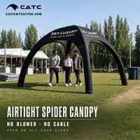 Tente d'événement gonflable CATC, hermétique, sans souffleur |   Tonnelle de réception noire de 3x3m à 8x8m |   Impression de logo personnalisé