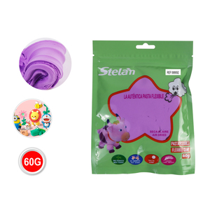 Argilla Spaziale Viola 60g Materiale Creativo per Gioco e Scultura in Sacchetto di Alluminio Stile Artificiale Marca Peiyong Modello 686692 - Product Image 1