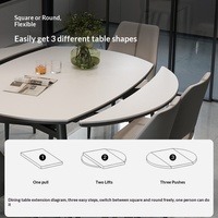 Table à manger pliante rétractable en ardoise pour petits appartements, design moderne et simple, aucun assemblage requis