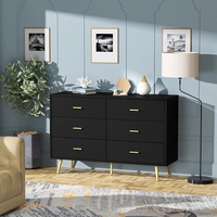 Vente en gros usine personnalisée en bois noir et or bébé manteau et commode tiroir moderne luxe or