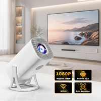 Proyektor Portabel S40 Mini Android 14, dengan Chip H723 Proyektor Smartphone LED Max 4K untuk Siang Hari 4K UHD Smart Beamer
