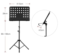 Support de partitions pliable portable, réglable en hauteur, robuste, pour la pratique et les performances de guitare, violon, piano