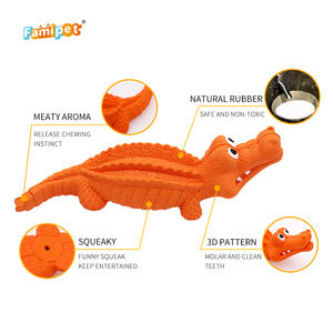 Famipet Custom תנין עיצוב עמיד קשה לטקס Tpr ללעוס כלב צעצועים חורקים גומי לחיות מחמד ללעוס צעצועי כלב - Product Image 3