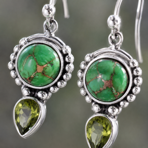 Orecchini Pendenti Vintage Verde-Blu per Donna, Gioielli Eleganti e alla Moda - Product Image 4