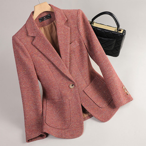Women's Wool Blazer Solid Color Thickened Casual Petite High-End Feel Autumn Winter Style - Product Image 3
