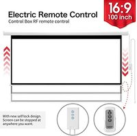 Layar proyektor listrik Matte putih 100 inci, layar proyeksi bermotor dengan Remote Control untuk teater rumah berkualitas tinggi