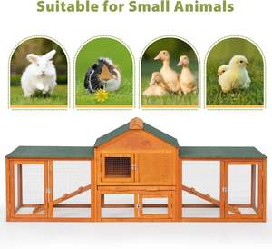 <span class=keywords><strong>Cage</strong></span> extérieure moderne de luxe en bois massif et métal à 2 étages pour lapins, chats et petits animaux, <span class=keywords><strong>avec</strong></span> pieds antidérapants à bouton-pression - Product Image 3