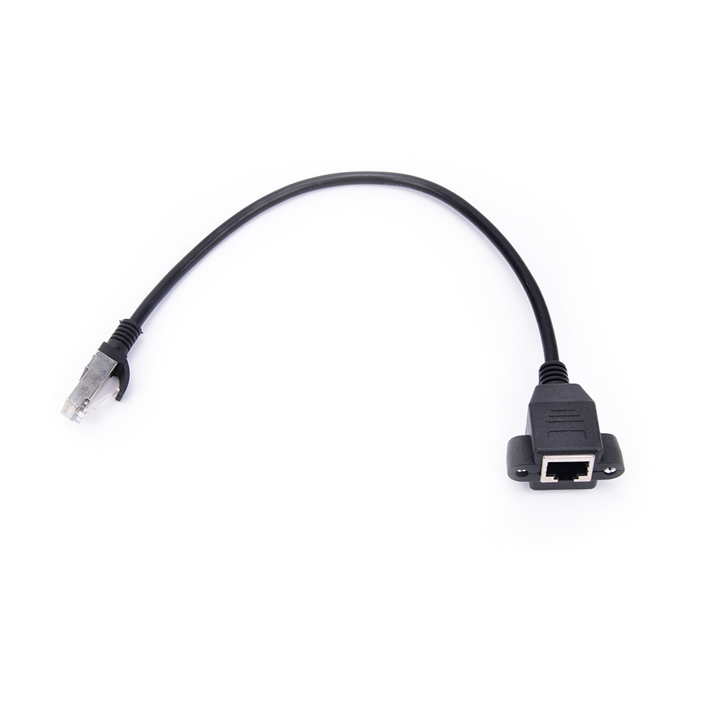 30 см RJ45 кабель штекер-гнездо винтовое крепление для панели Ethernet LAN Сетевой Удлинительный кабель