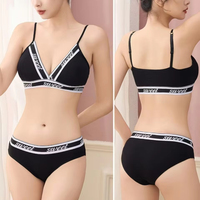 Lingerie froncée de haute qualité en coton sans couture ensemble soutien-gorge et string de sport pour femmes taille en gros