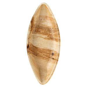 Assiette ovale jetable en feuille de palmier d'arec durable, naturelle et biodégradable, pour servir lors de fêtes - Product Image 2