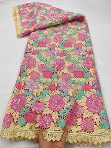 Robe en tissu de dentelle sexy brodée de paillettes et de perles de haute qualité pour femmes, taille 5, 100% polyester - Product Image 4