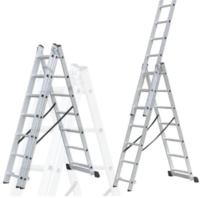 Peldaños antideslizantes de escalera múltiple de <span class=keywords><strong>3</strong></span> secciones de aluminio profesional de 13,4 M Marco en A/escalera/extensión para supermercado almacén apartamento - Product Image 6