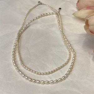 Collier en perles d'eau douce de Zhuji, forte luminosité, pour Xiaomi, simple, boucle en argent pur S925, chaîne de clavicule pour bébé de 3 à 6 mois - Product Image 3