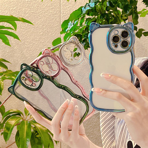 Funda Transparente de Color Sólido con Soporte Invisible para iPhone 17 Pro Max 16 15 14 13, Cubierta Suave de TPU - Product Image 1